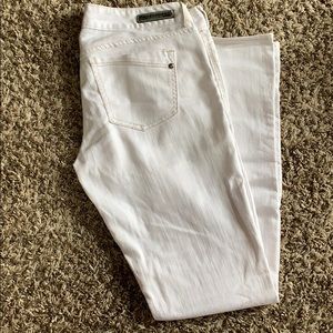 Express white bootcut jeans